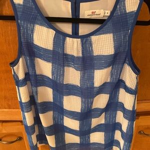 Vineyard Vines Blue and White Checkered Tank Top